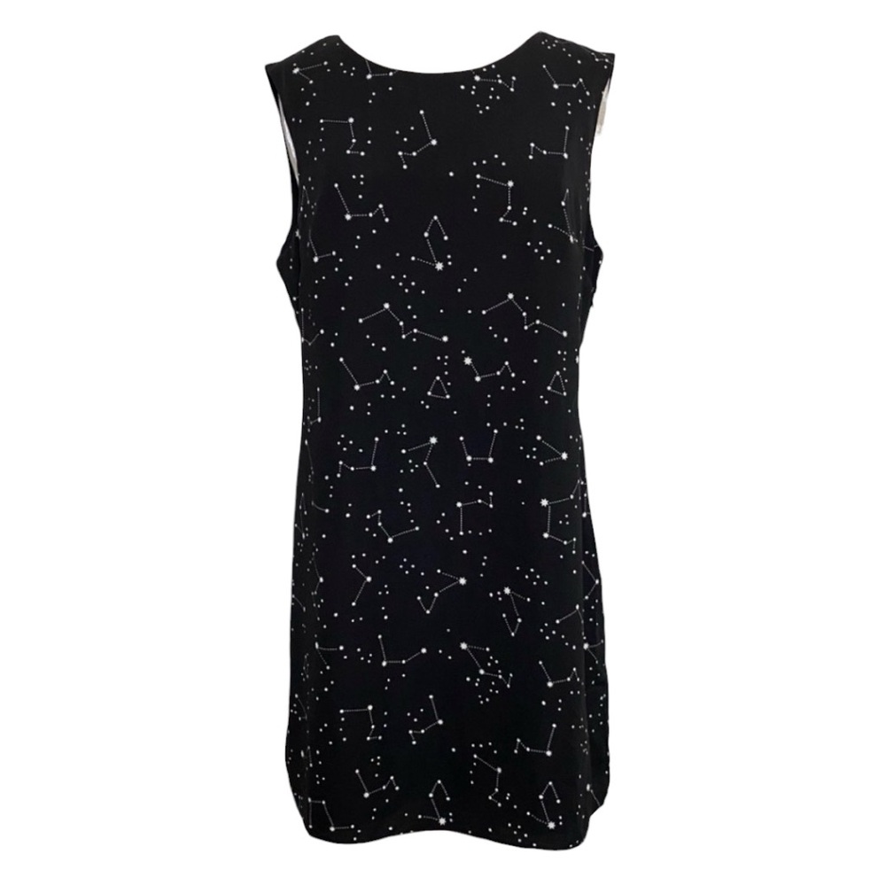 Lumiere Black & White Starry Night Constellation Shift Dress | Medium